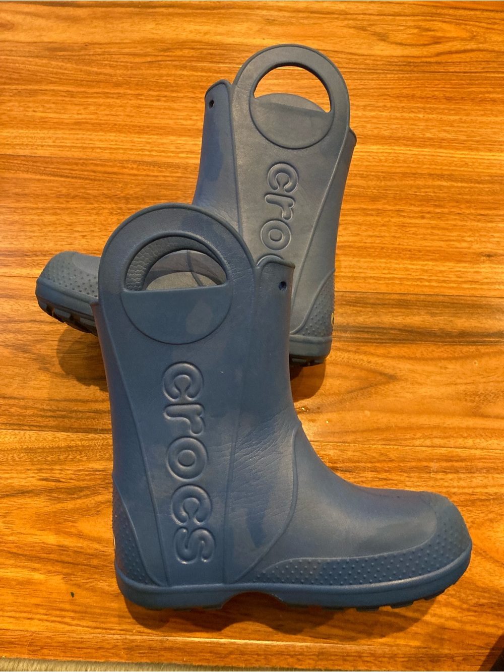 Crocs Kids Size C13Handle It Rain Boots Blue Waterproof Puddle Jumping Pull On